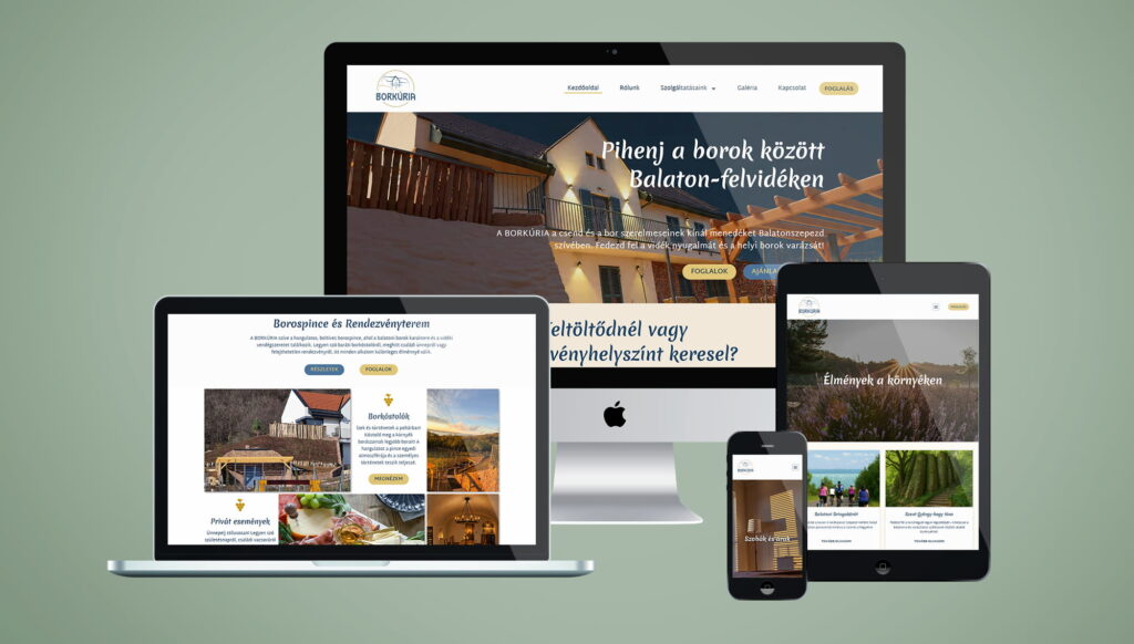 BORKÚRIA weboldal készítés portfólió